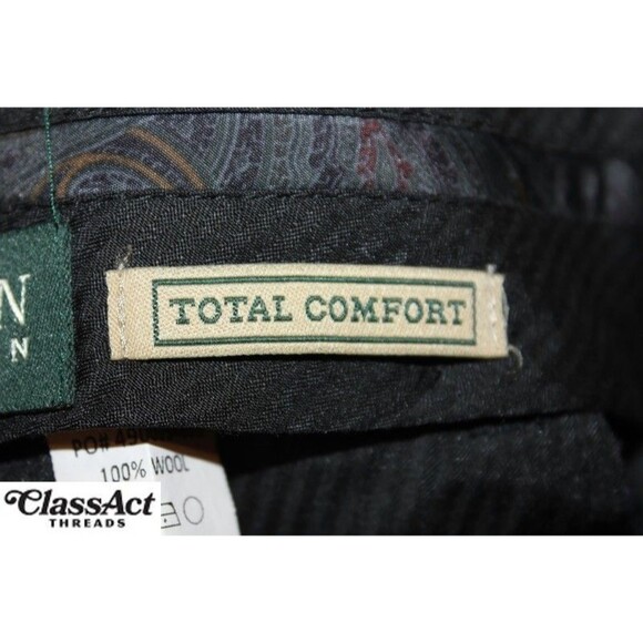 Ralph Lauren Total Comfort Wool Pant Blue Flat Fronts Tag Sz 32X27 (34X27) - Picture 2 of 9